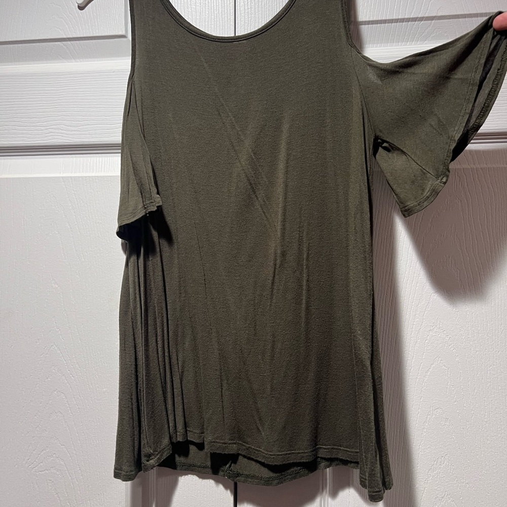Stylish Olive Cold Shoulder Tunic